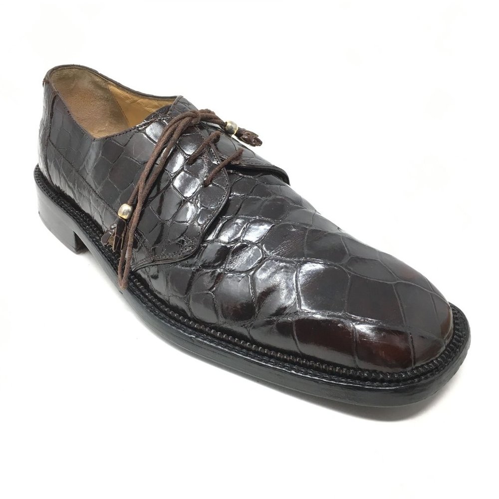 Fennix Italy Oxfords Shoes Size 11 Full Crocodile